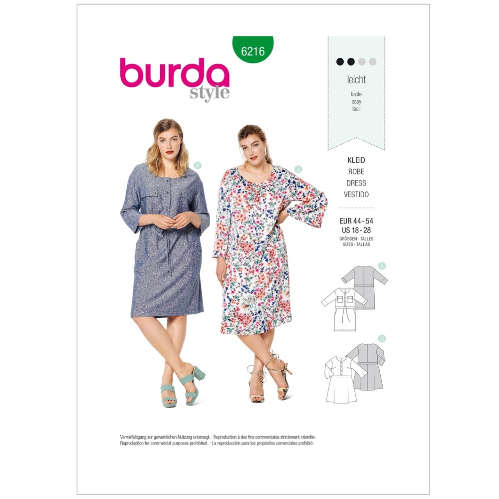 🧵 2 for 22$ 🧵 BURDA Dress Sewing Pattern 6216